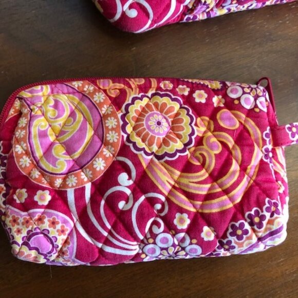 VERA BRADLEY RASPBERRY FIZZ 2008 Purse/Cosmetic Bag Set - Picture 15 of 16
